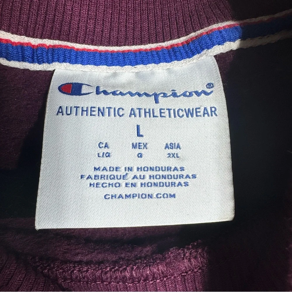 Champion Athletics Womens Berry Mock Neck Sweatshirt Pullover Size Large
